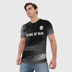 Футболка мужская Gears of War glitch на темном фоне посередине, цвет: 3D-принт — фото 2