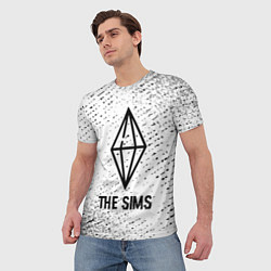 Футболка мужская The Sims glitch на светлом фоне, цвет: 3D-принт — фото 2