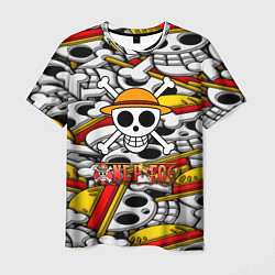 Футболка мужская One Piece logo pattern pirat, цвет: 3D-принт