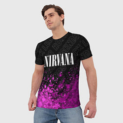 Футболка мужская Nirvana rock legends посередине, цвет: 3D-принт — фото 2