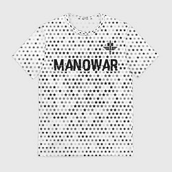 Футболка мужская Manowar glitch на светлом фоне посередине, цвет: 3D-принт