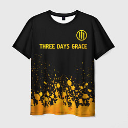 Футболка мужская Three Days Grace - gold gradient посередине, цвет: 3D-принт