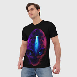 Футболка мужская UFO alien head, цвет: 3D-принт — фото 2
