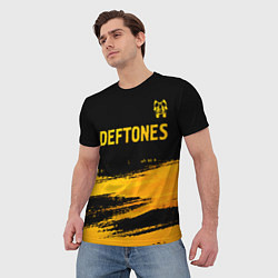 Футболка мужская Deftones - gold gradient посередине, цвет: 3D-принт — фото 2