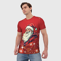 Футболка мужская Улыбчивый Санта, цвет: 3D-принт — фото 2