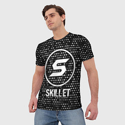 Футболка мужская Skillet glitch на темном фоне, цвет: 3D-принт — фото 2