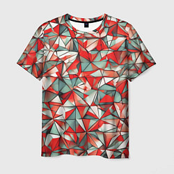 Футболка мужская Маленькие красные треугольники, цвет: 3D-принт