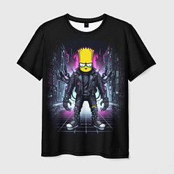 Футболка мужская Cool Bart Simpson - cyberpunk - ai art, цвет: 3D-принт