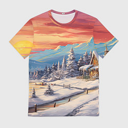 Футболка мужская Северное сияние веселья, цвет: 3D-принт