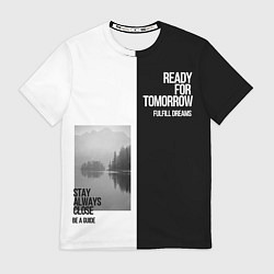 Футболка мужская Чёрно белый Stay always close be a guide мечты, цвет: 3D-принт