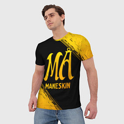 Футболка мужская Maneskin - gold gradient, цвет: 3D-принт — фото 2