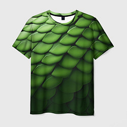 Футболка мужская Зеленая чешуя змеи, цвет: 3D-принт