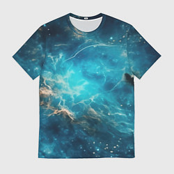 Футболка мужская Голубая небула, цвет: 3D-принт
