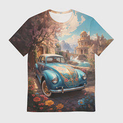 Футболка мужская Сказочный ретро автомобиль, цвет: 3D-принт