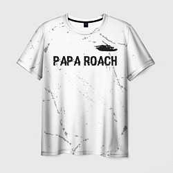 Футболка мужская Papa Roach glitch на светлом фоне посередине, цвет: 3D-принт