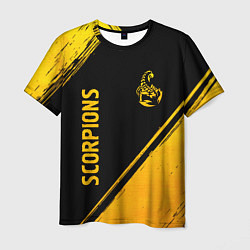 Футболка мужская Scorpions - gold gradient вертикально, цвет: 3D-принт