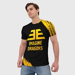 Футболка мужская Imagine Dragons - gold gradient, цвет: 3D-принт — фото 2