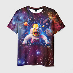 Футболка мужская Homer Simpson in space - ai art, цвет: 3D-принт