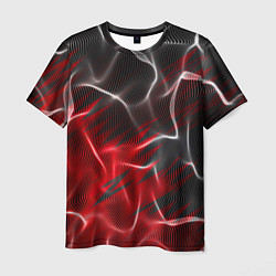 Футболка мужская Дым и красные текстуры, цвет: 3D-принт
