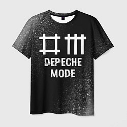 Футболка мужская Depeche Mode glitch на темном фоне, цвет: 3D-принт