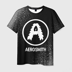 Футболка мужская Aerosmith glitch на темном фоне, цвет: 3D-принт