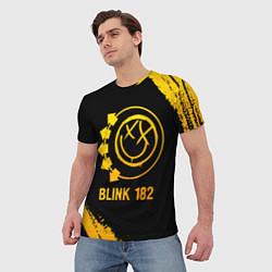 Футболка мужская Blink 182 - gold gradient, цвет: 3D-принт — фото 2