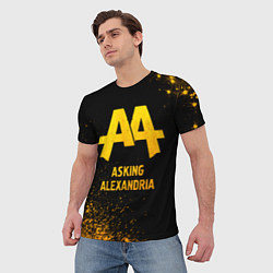 Футболка мужская Asking Alexandria - gold gradient, цвет: 3D-принт — фото 2