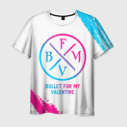 Футболка мужская Bullet For My Valentine neon gradient style, цвет: 3D-принт