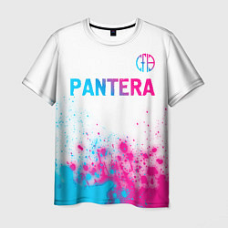 Футболка мужская Pantera neon gradient style посередине, цвет: 3D-принт