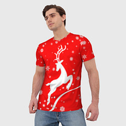 Футболка мужская Christmas deer, цвет: 3D-принт — фото 2
