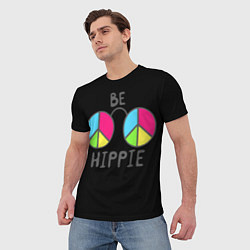 Футболка мужская Be hippie, цвет: 3D-принт — фото 2