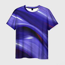 Футболка мужская Фиолетовые абстрактные волны, цвет: 3D-принт