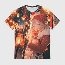 Футболка мужская Новогодняя подруга, цвет: 3D-принт