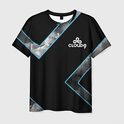 Футболка мужская Cloud9 - Форма команды,чёрные облака 2024, цвет: 3D-принт