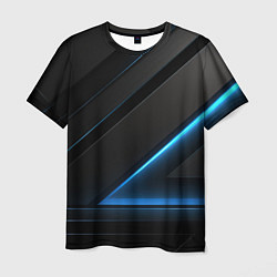 Футболка мужская Blue black neon, цвет: 3D-принт