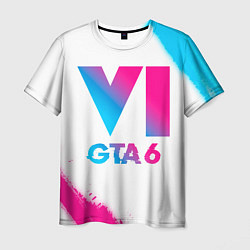 Футболка мужская GTA 6 neon gradient style, цвет: 3D-принт