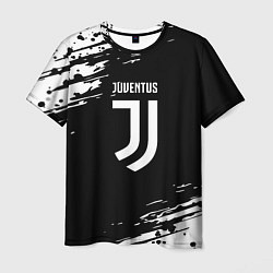 Футболка мужская Juventus спорт краски, цвет: 3D-принт