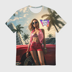 Футболка мужская Девушка GTA 6, цвет: 3D-принт