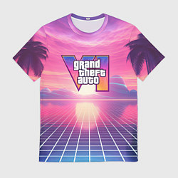 Футболка мужская GTA 6 Vaporwave, цвет: 3D-принт