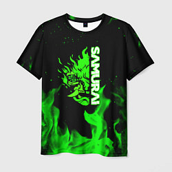 Футболка мужская Samurai green fire toxic, цвет: 3D-принт