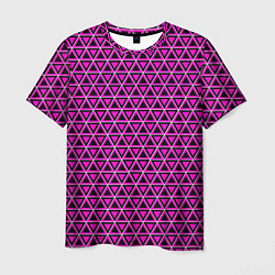Футболка мужская Розовые и чёрные треугольники, цвет: 3D-принт