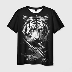 Футболка мужская Тигр с винтовкой, цвет: 3D-принт