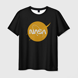 Футболка мужская NASA yellow logo, цвет: 3D-принт