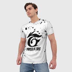 Футболка мужская Freefire черные краски, цвет: 3D-принт — фото 2