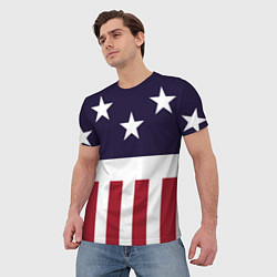 Футболка мужская Флаг Америки, цвет: 3D-принт — фото 2