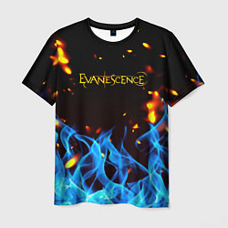 Футболка мужская Evanescence огонь рок группа, цвет: 3D-принт