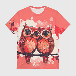 Футболка мужская Влюбленные совушки, цвет: 3D-принт
