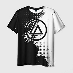 Футболка мужская Linkin park - черно-белая абстракция, цвет: 3D-принт