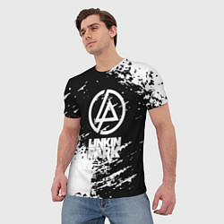 Футболка мужская Linkin park logo краски текстура, цвет: 3D-принт — фото 2