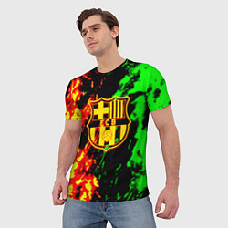 Футболка мужская Barcelona огненное лого, цвет: 3D-принт — фото 2